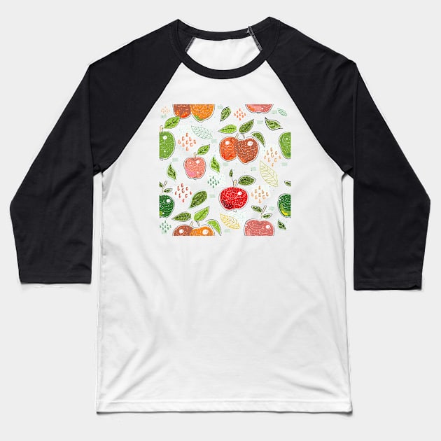 Apple Baseball T-Shirt by KristinaStellar 